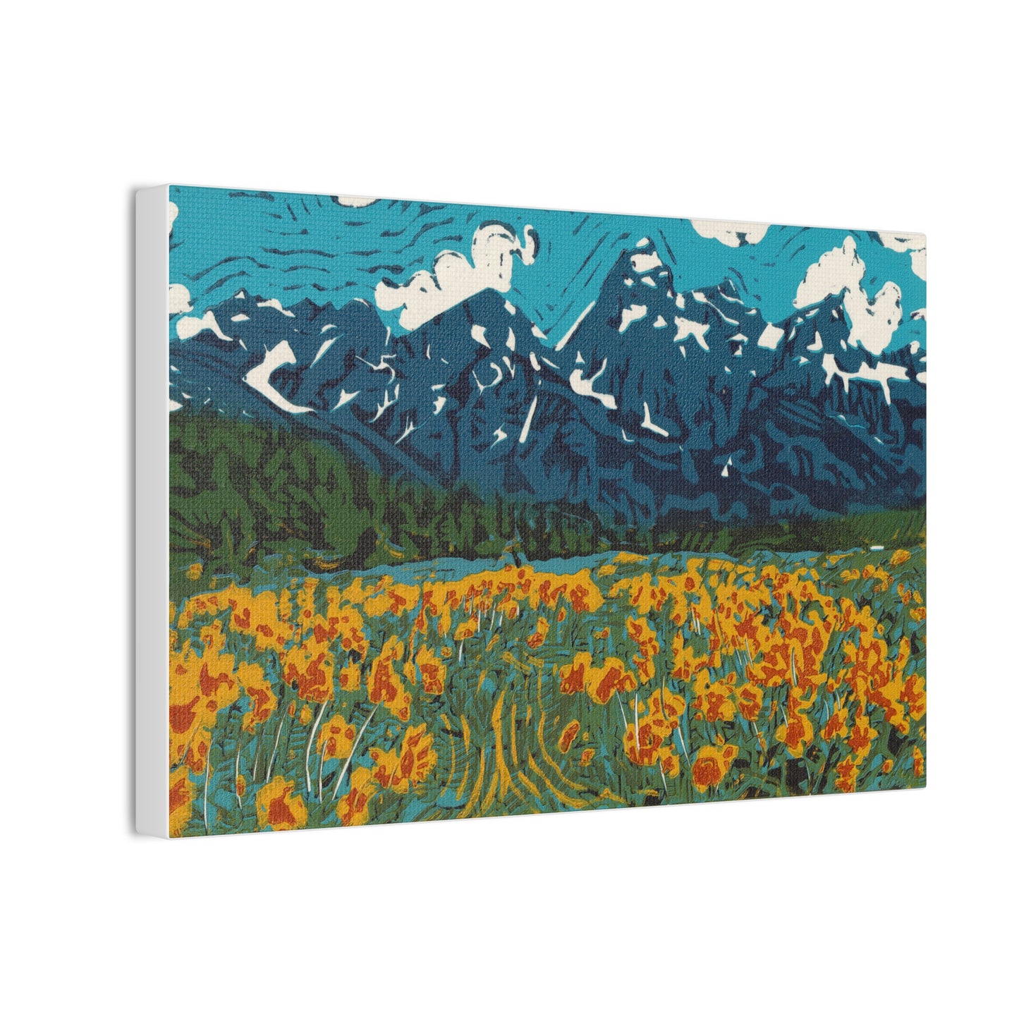 Wildflowers Reduction Print, 12" x 8" Canvas Stretched