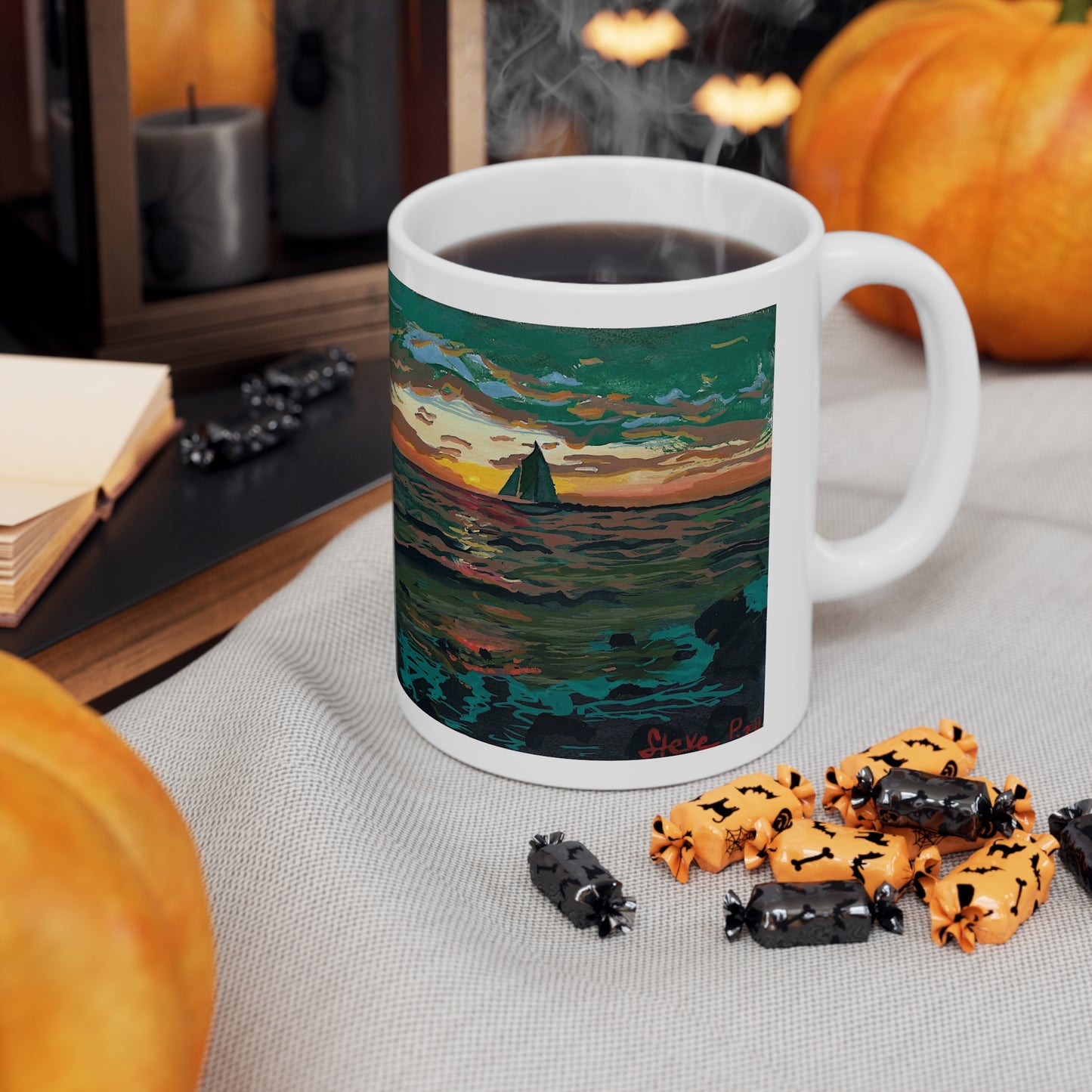sunset at sea mug