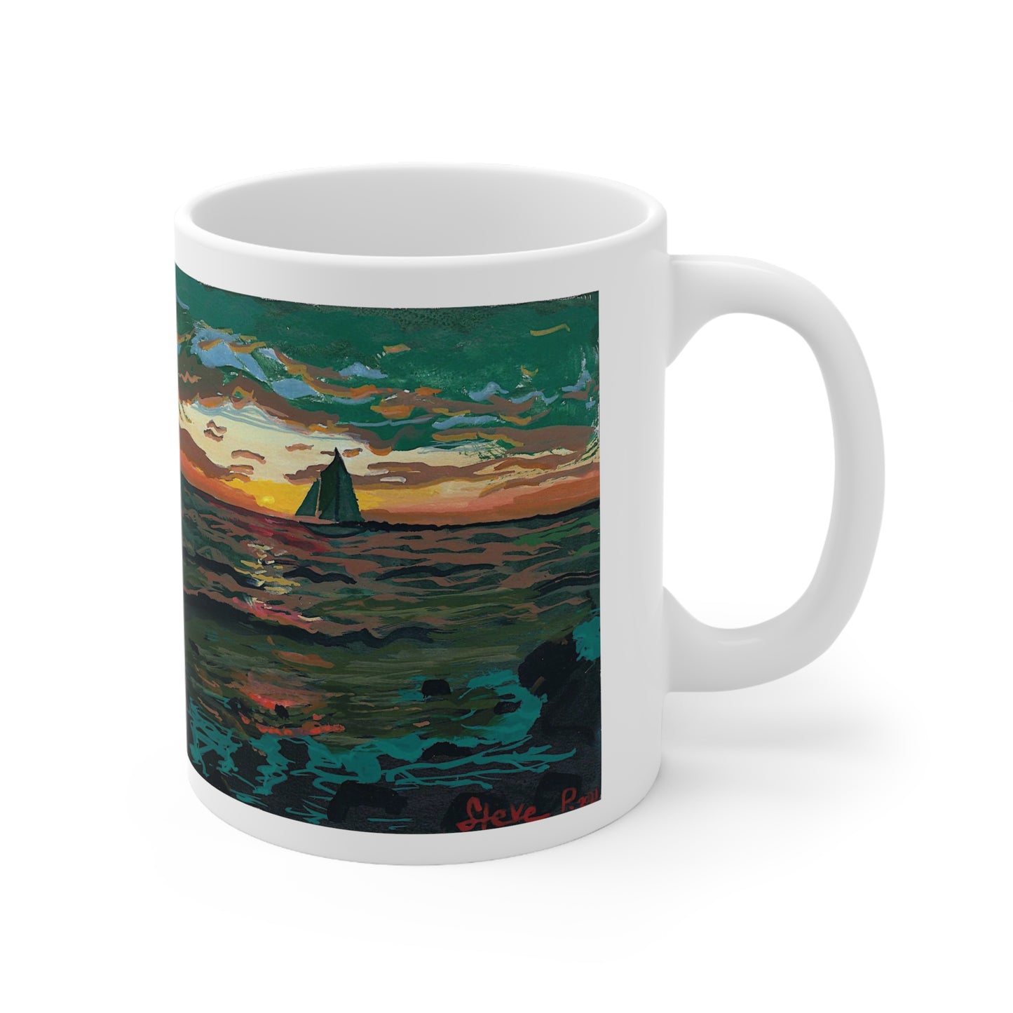 sunset at sea mug