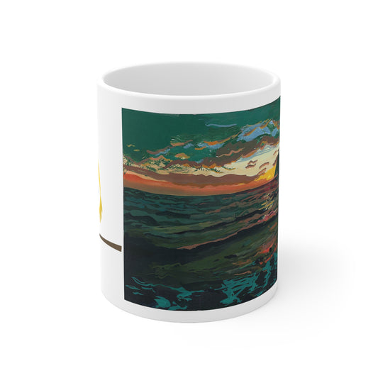 sunset at sea mug