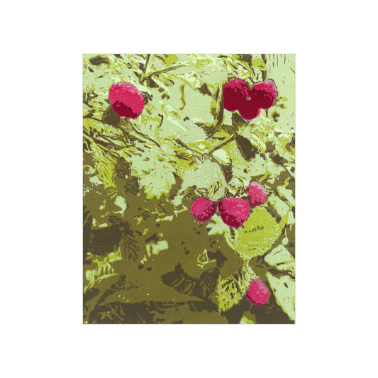 Raspberries Relief Print Poster