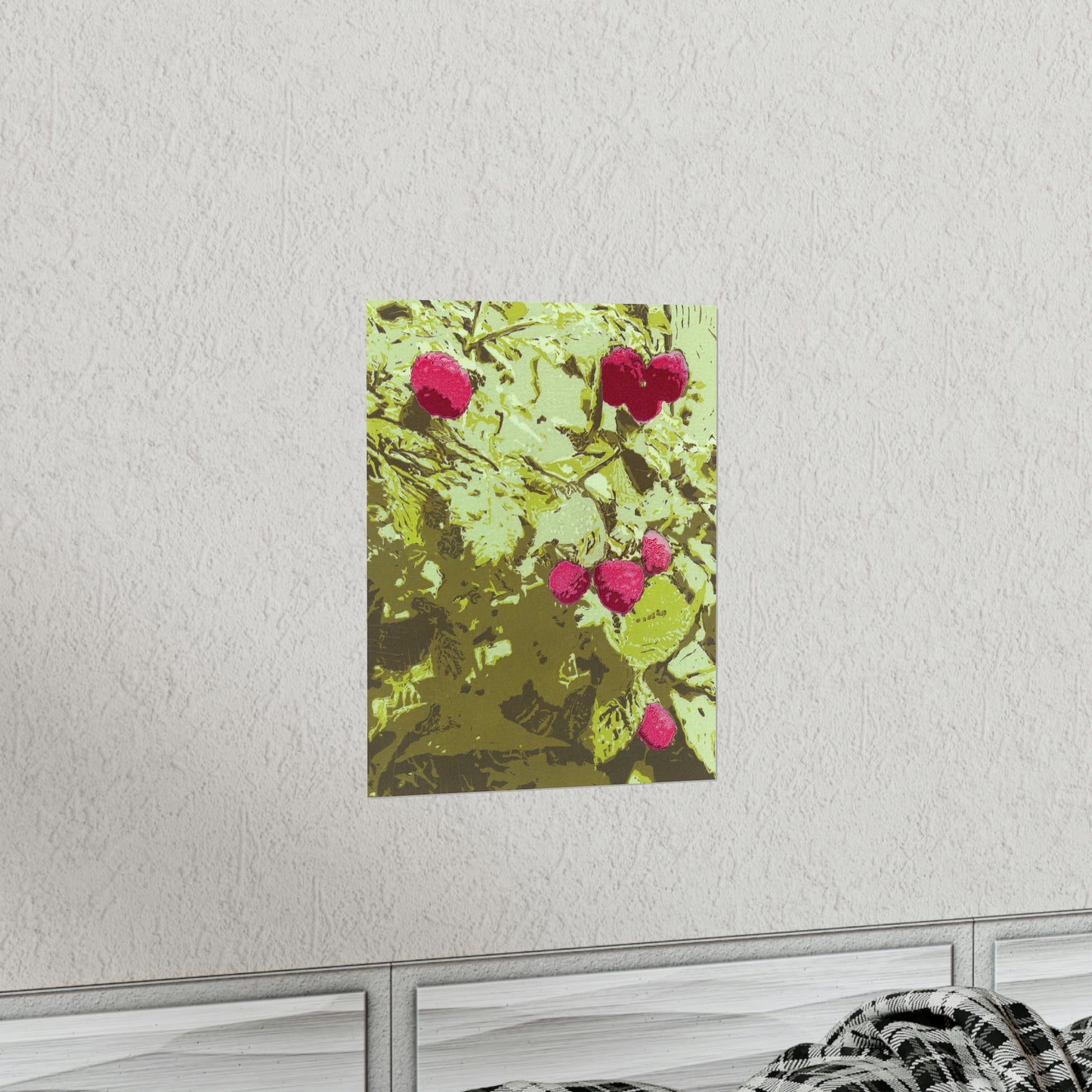 Raspberries Relief Print Poster